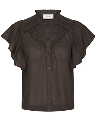 Neo Noir -Vinsa S Voile Top - Dark Brown